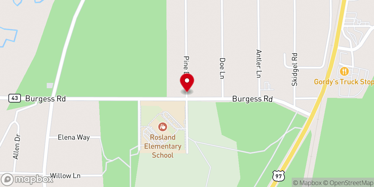 Map showing location of Cascade Bible Church