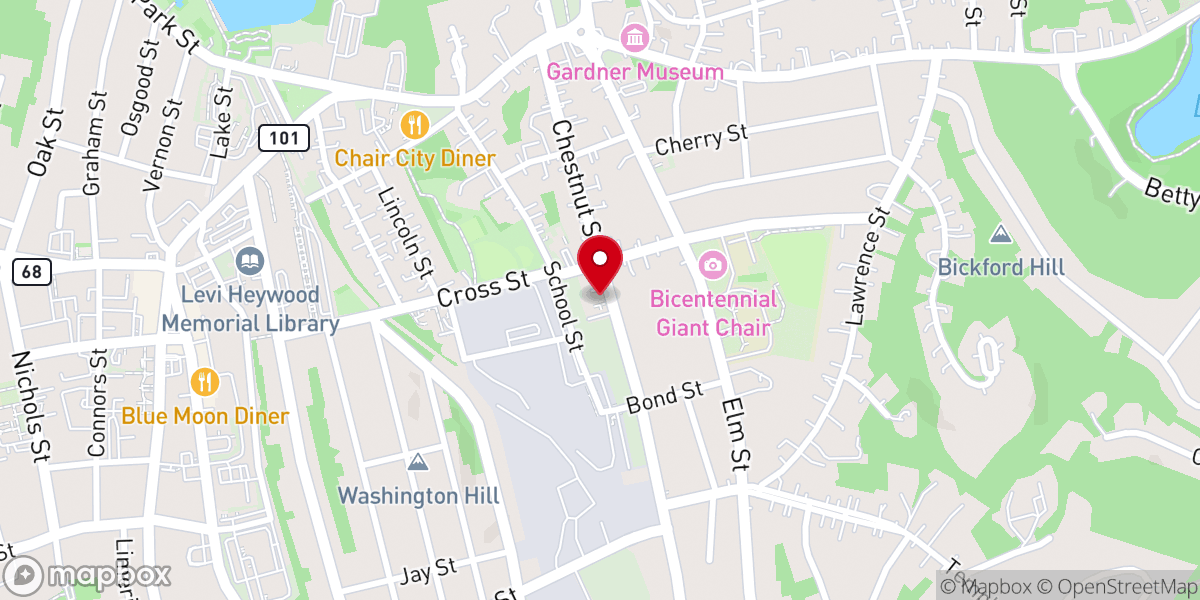 Map showing location of Chestnut Street United Methodist Church