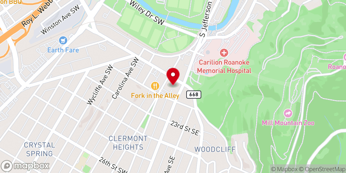 Map showing location of First Evangelical Presbyterian Church