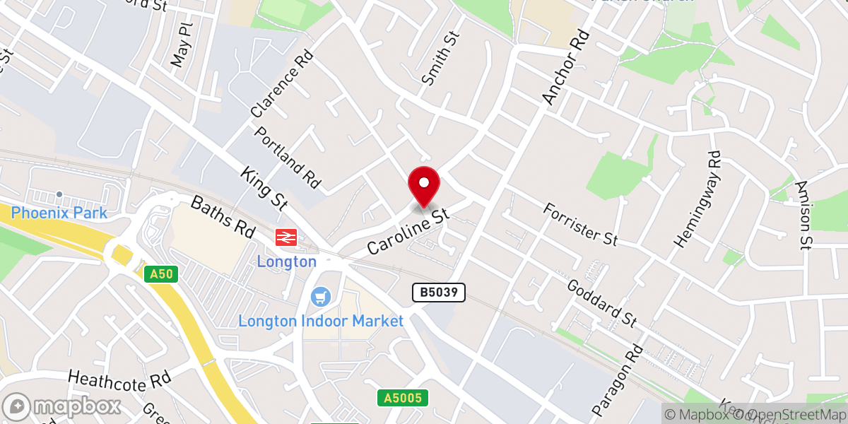 Map showing location of Community Church Longton