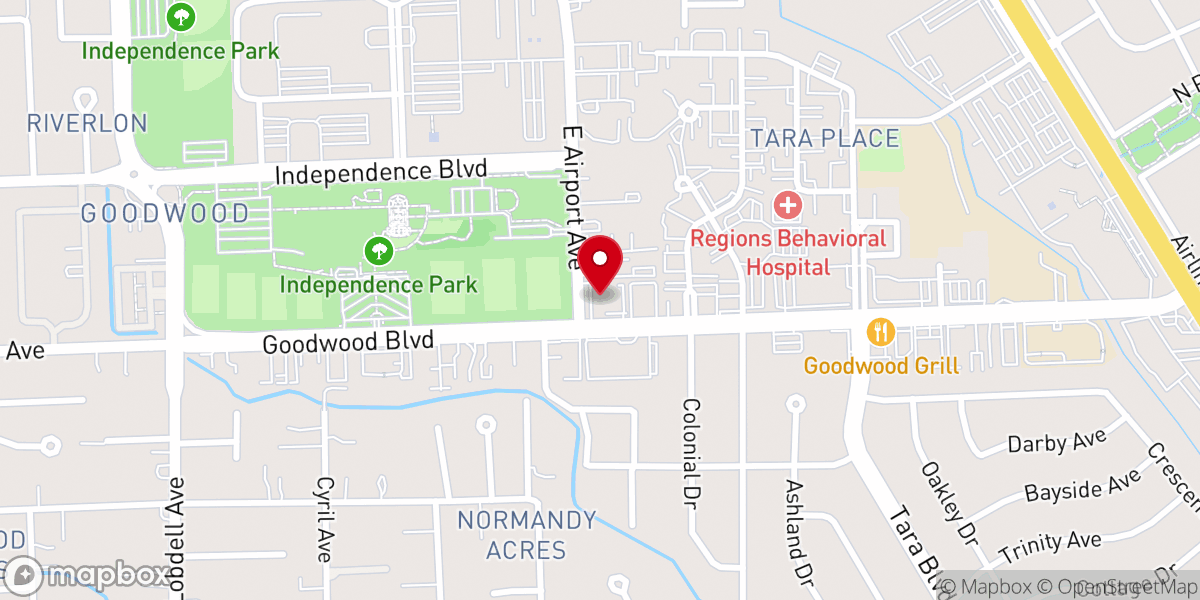 Map showing location of All Parish Wedding Officiant