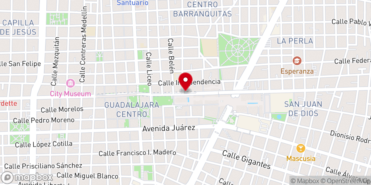 Map showing location of Templo Santa María de Gracia