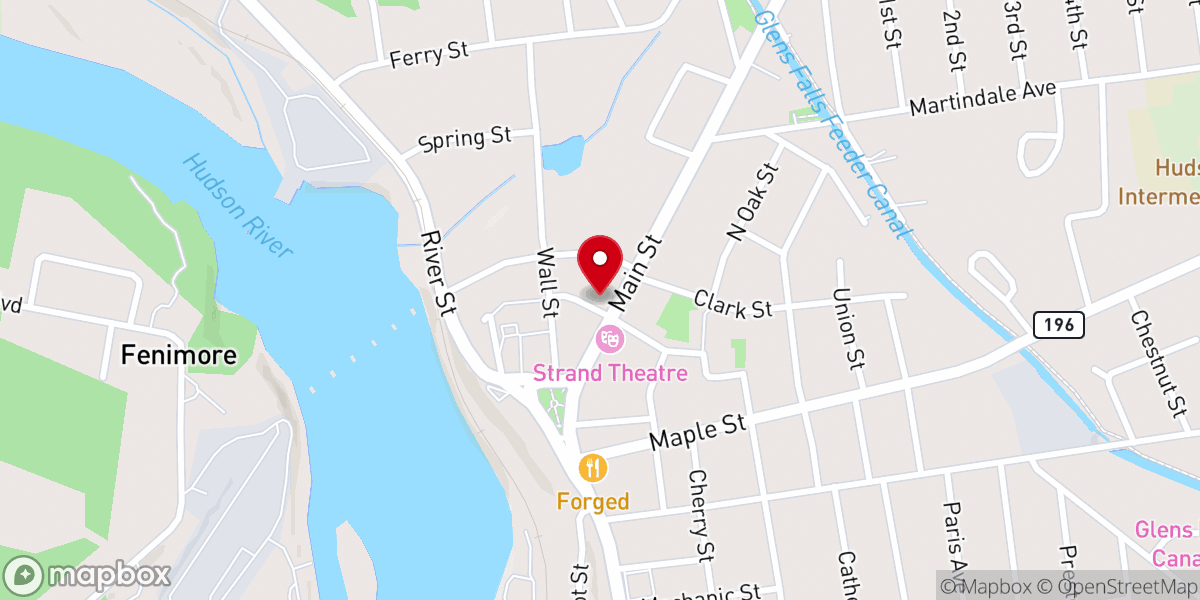 Map showing location of Hudson Falls United Methodist Church