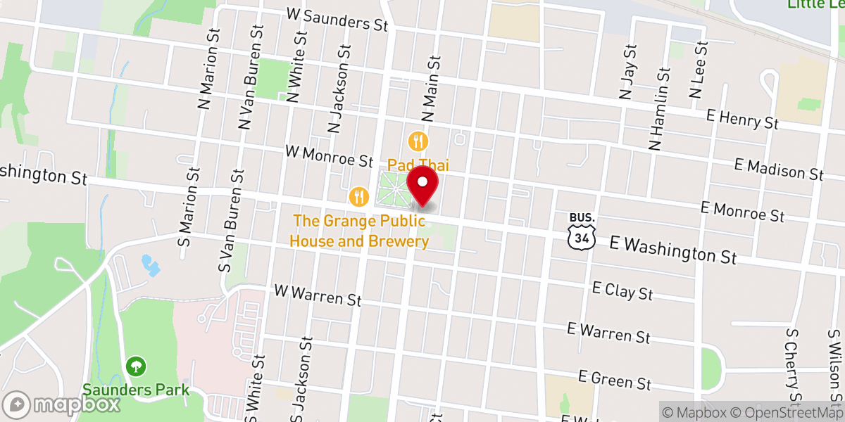 Map showing location of Mount Pleasant Area Chamber of Commerce
