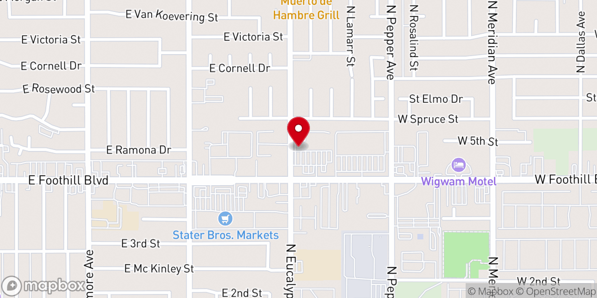 Map showing location of RCCG Victory House, Rialto