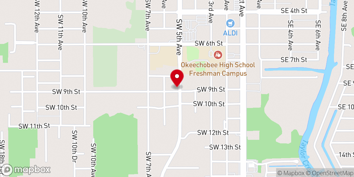 Map showing location of Victory Baptist Church