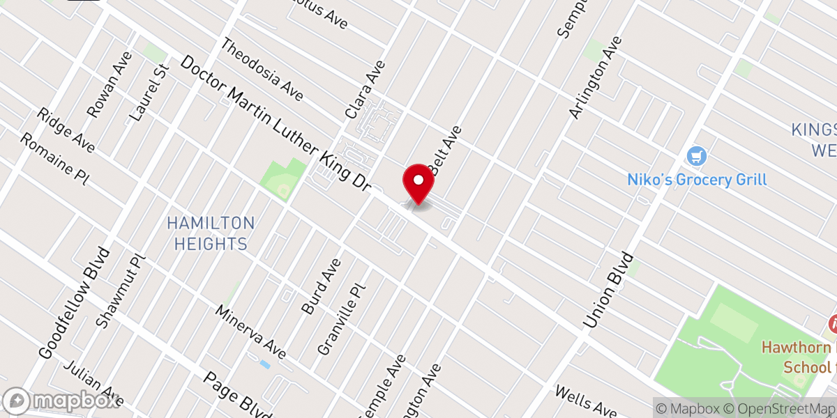 Map showing location of Mount Bethel Missionary Baptist Church