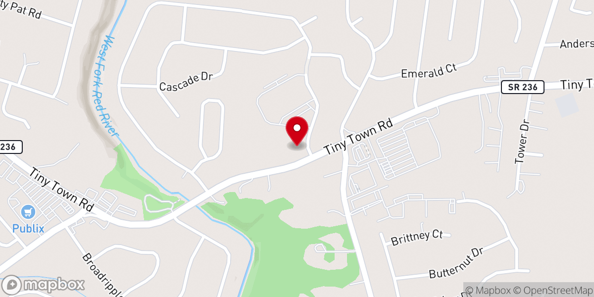 Map showing location of Crossroads Fellowship