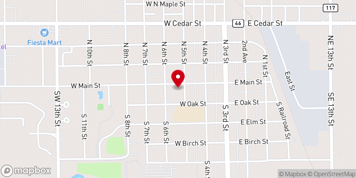 Map showing location of Emmanuel Lutheran Church