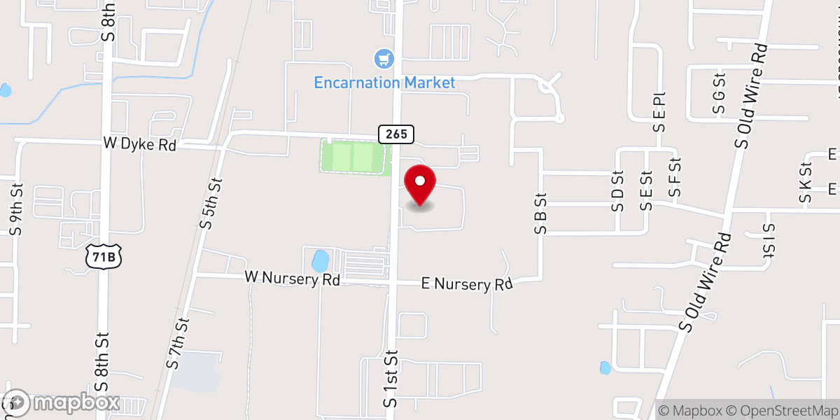 Map showing location of Centro Cristiano de Rogers - Asambleas de Dios