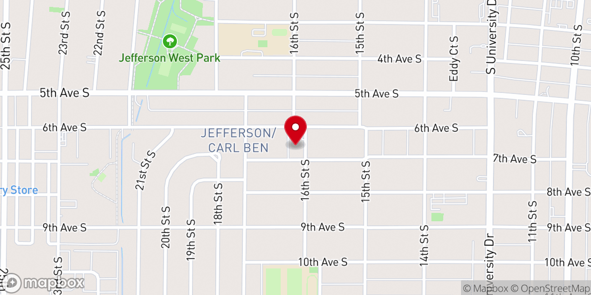 Map showing location of Bethlehem Lutheran Church