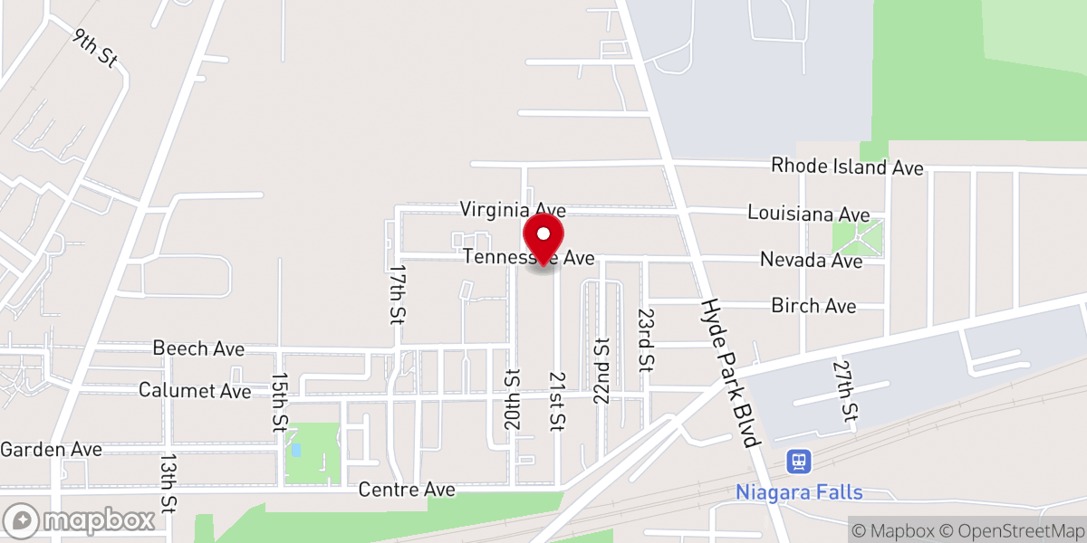 Map showing location of Niagara Falls Church of Christ