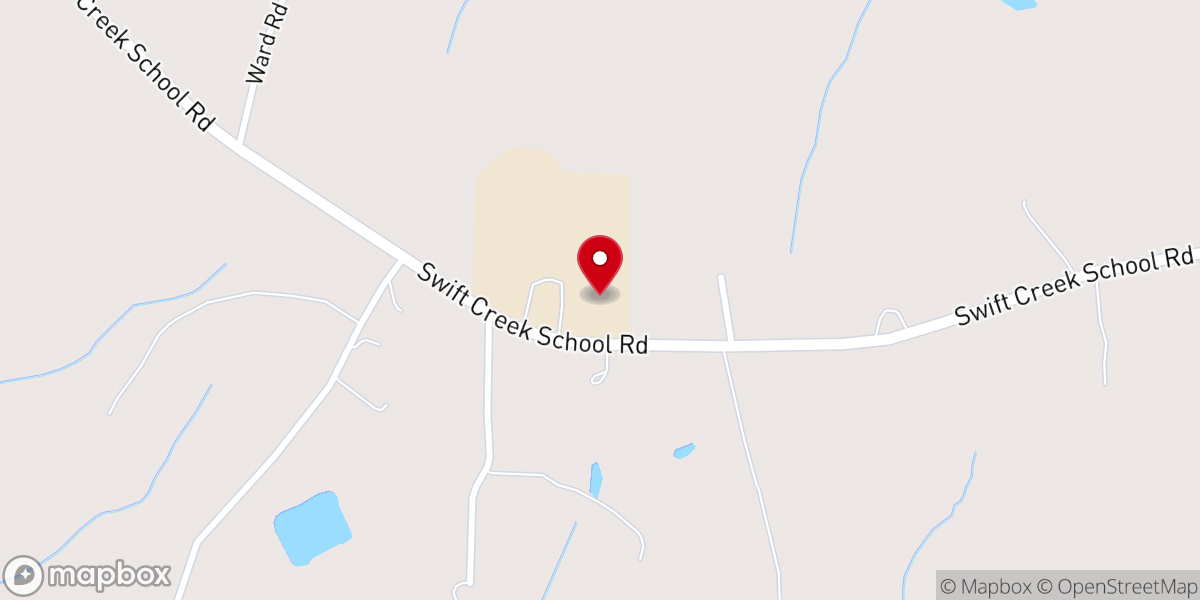 Map showing location of Swift Creek Baptist Church