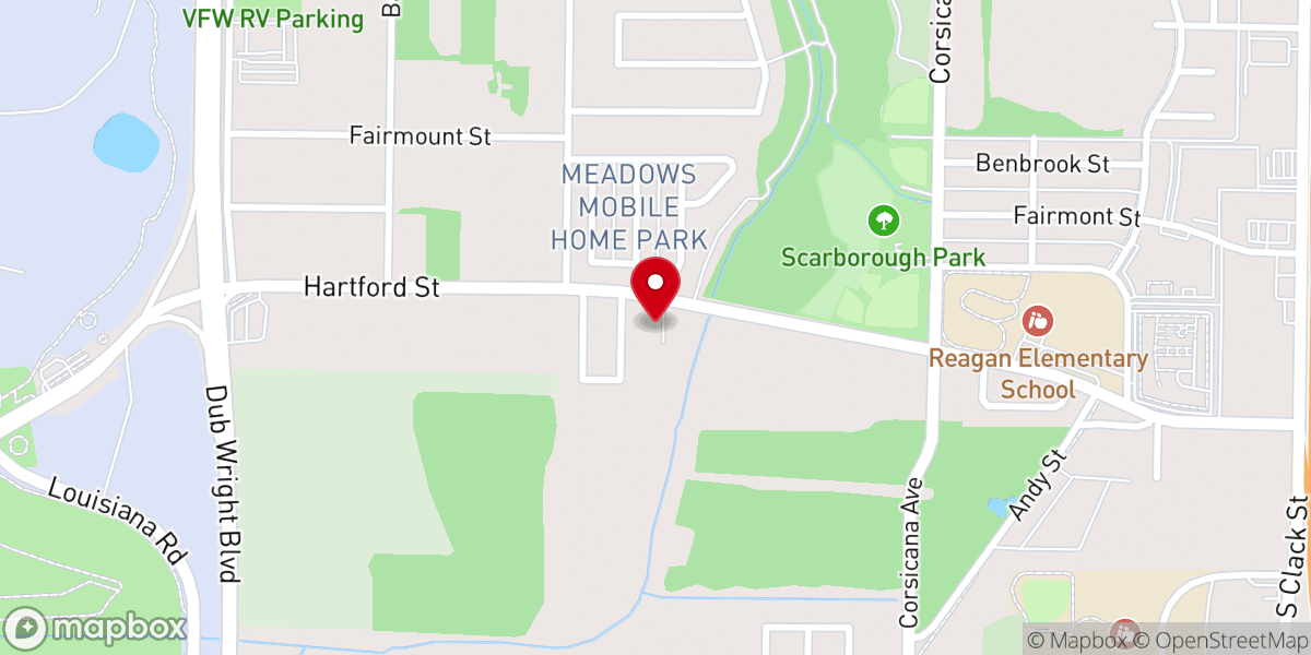 Map showing location of Abilene Baptist Church