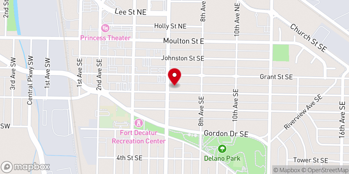 Map showing location of Central United Methodist Church