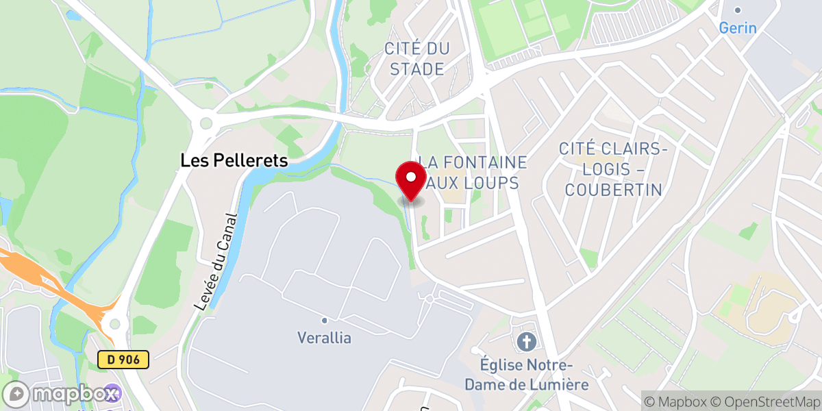 Map showing location of Salle Notre Dame de Lumière