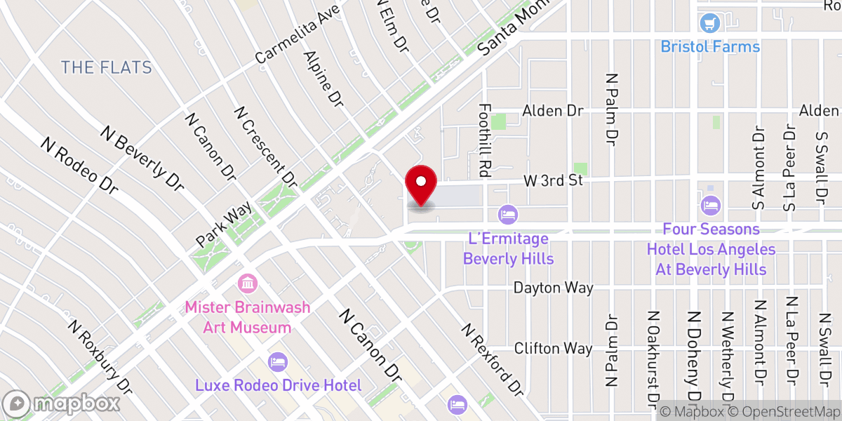 Map showing location of Los Angeles County Registrar-Recorder/County Clerk Beverly Hills Branch Office