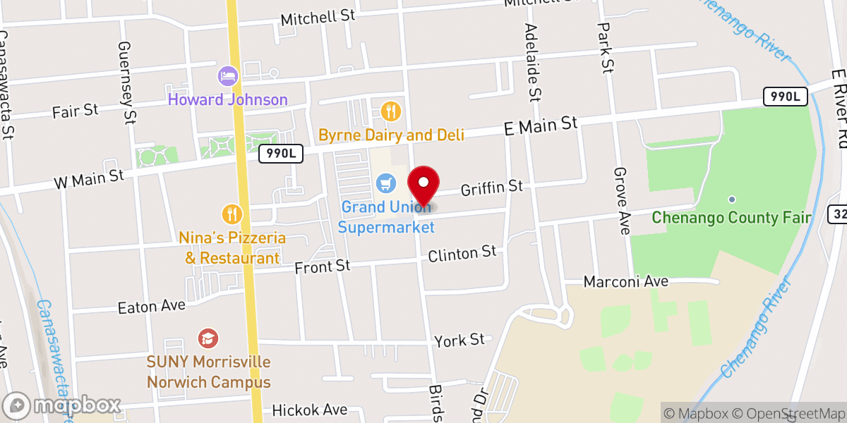 Map showing location of Bible Baptist Church