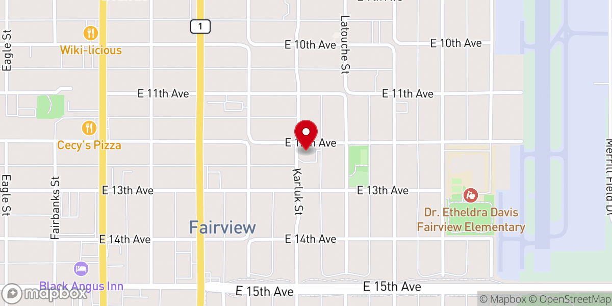 Map showing location of Antioch Church of God In Christ