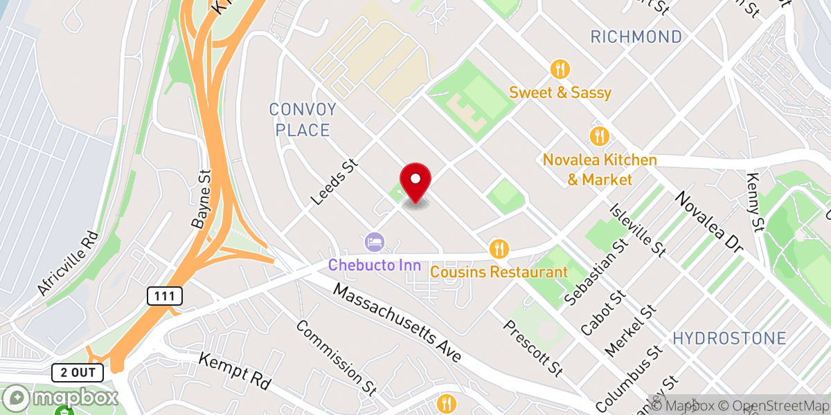 Map showing location of St. Francis and St. Clare of Assisi Parish, Halifax