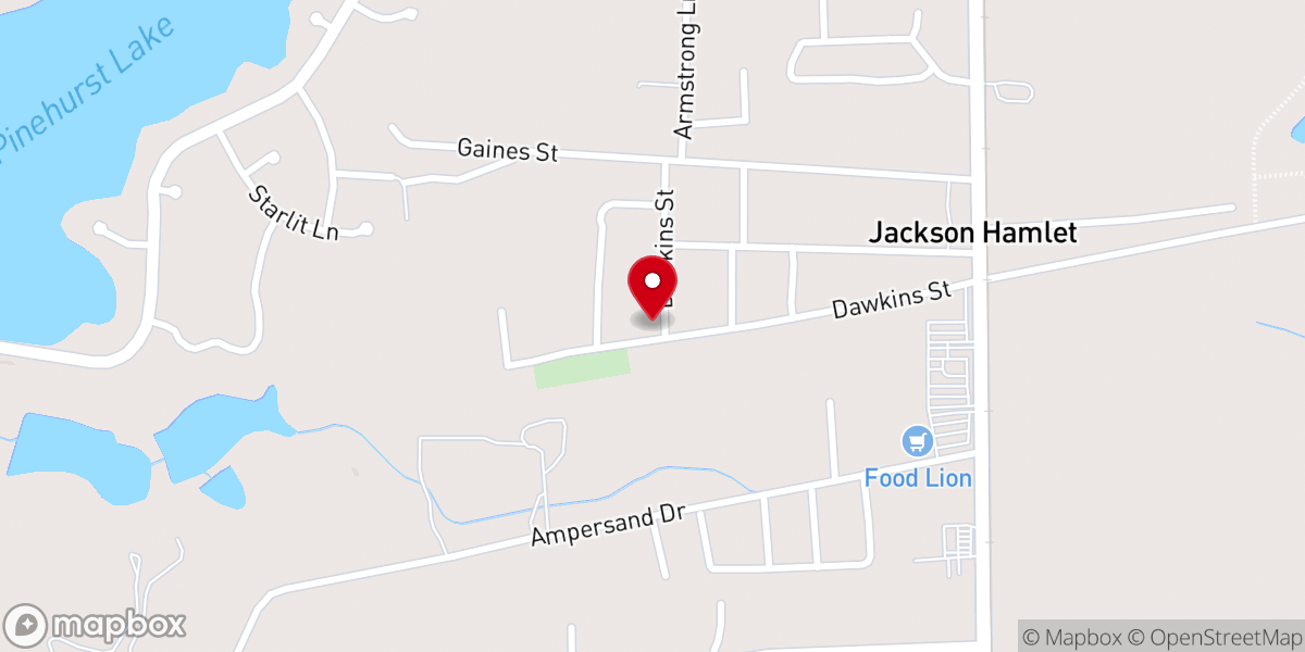 Map showing location of Love Grove Free Will Baptist Church