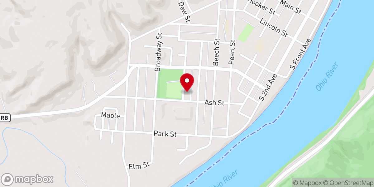 Map showing location of Ash Street Church