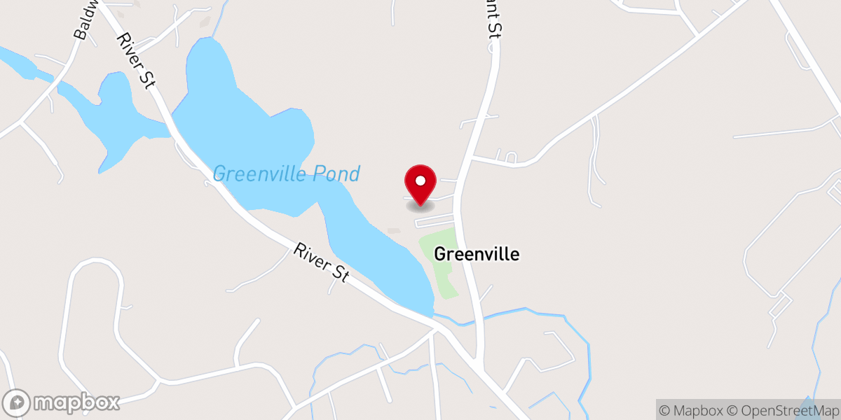 Map showing location of Greenville Baptist Church