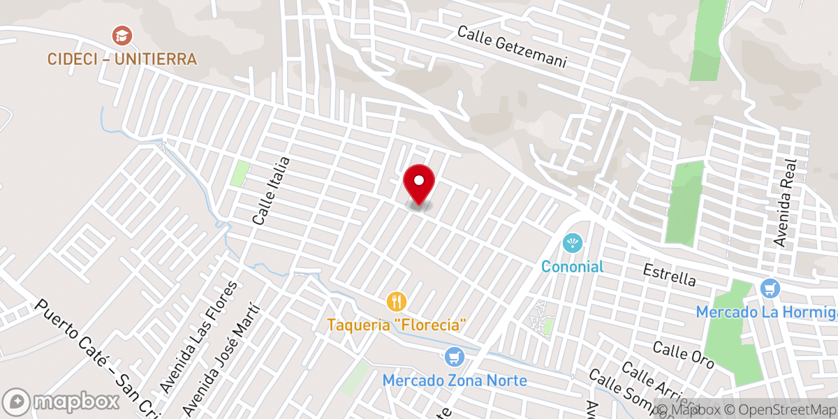 Map showing location of Centro de Adoración