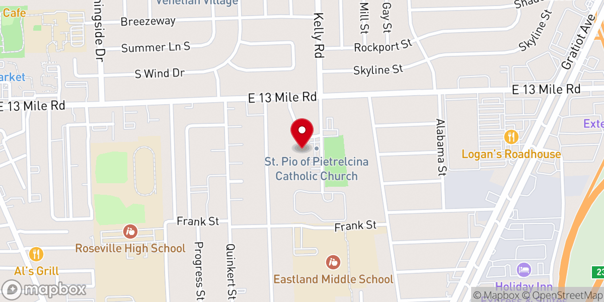 Map showing location of Saint Athanasius Catholic Church