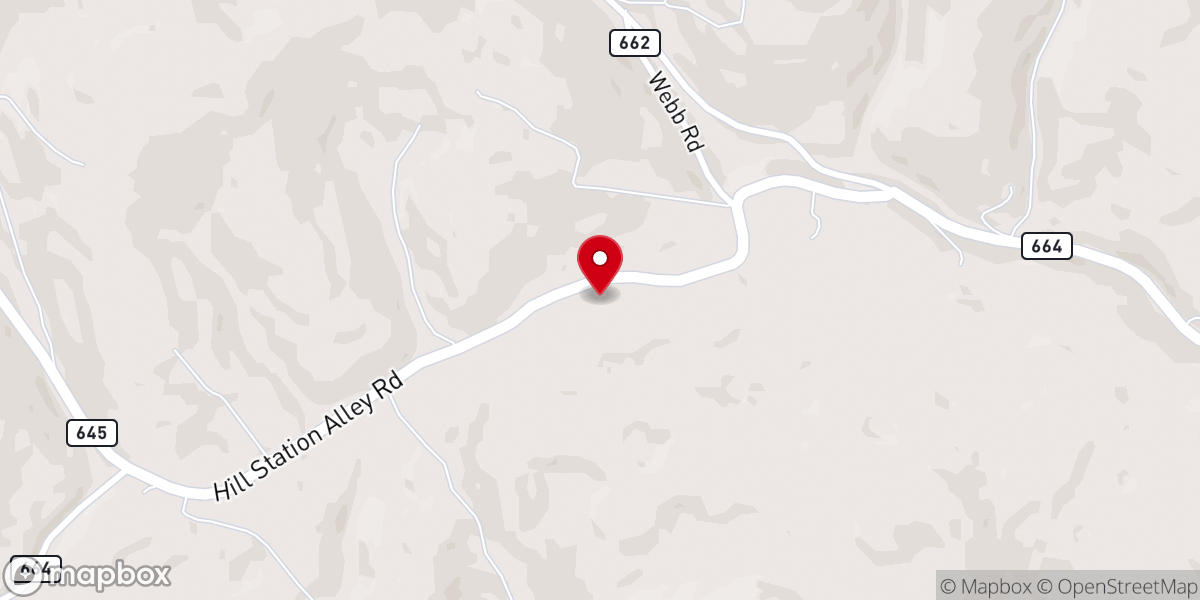 Map showing location of Alley Valley Baptist church
