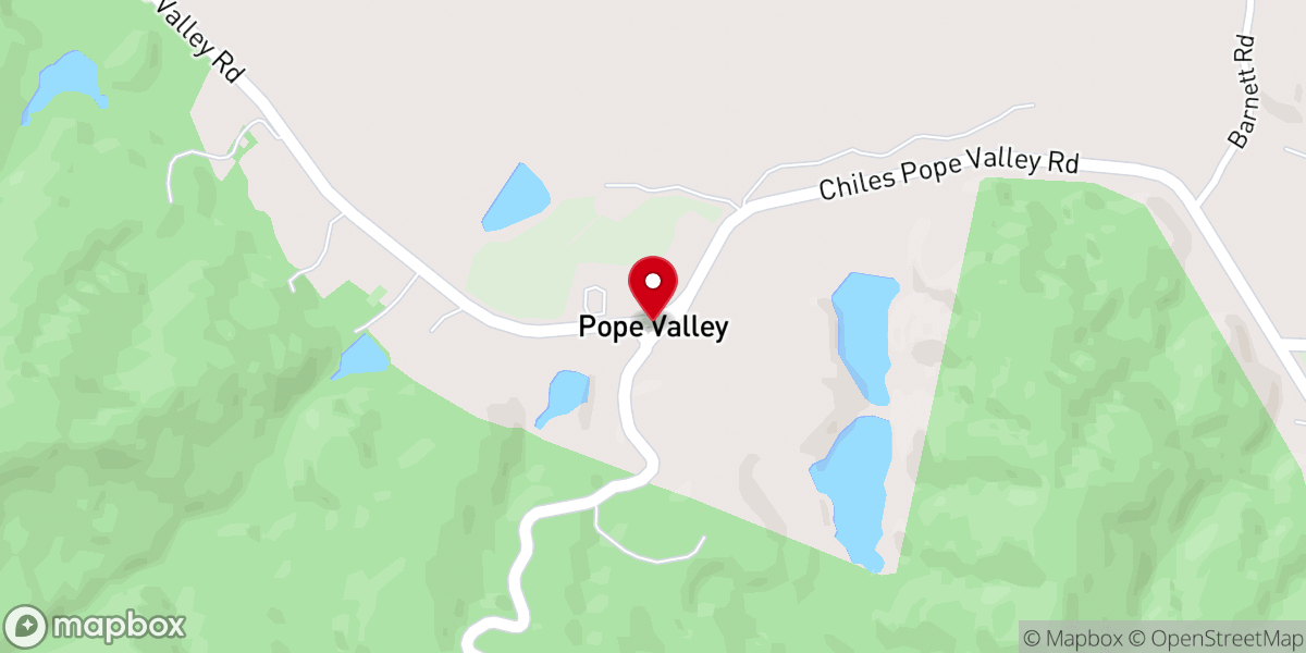 Map showing location of Pope Valley