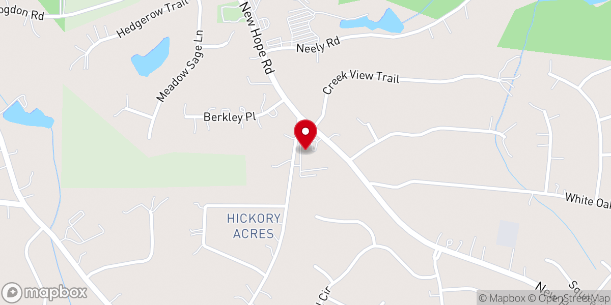 Map showing location of North Fayette Church