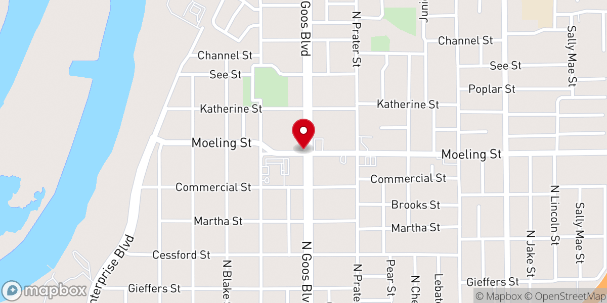 Map showing location of True Light Missionary Baptist Church