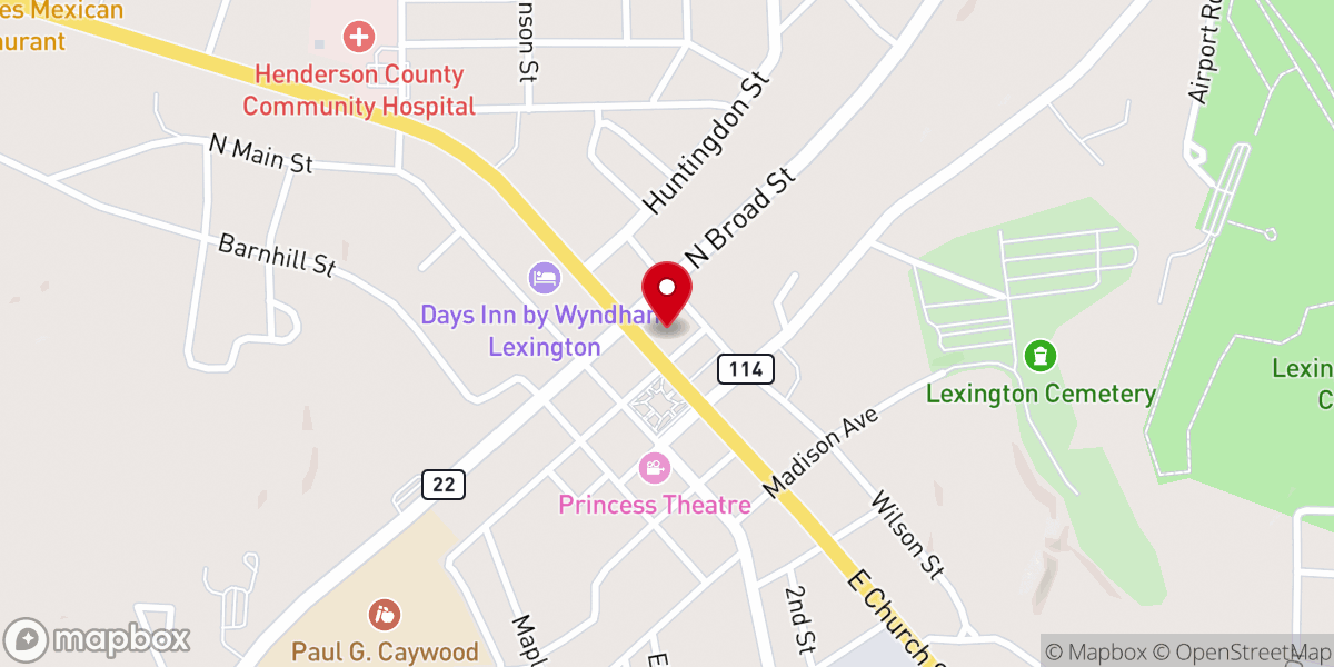 Map showing location of Stringtown Church