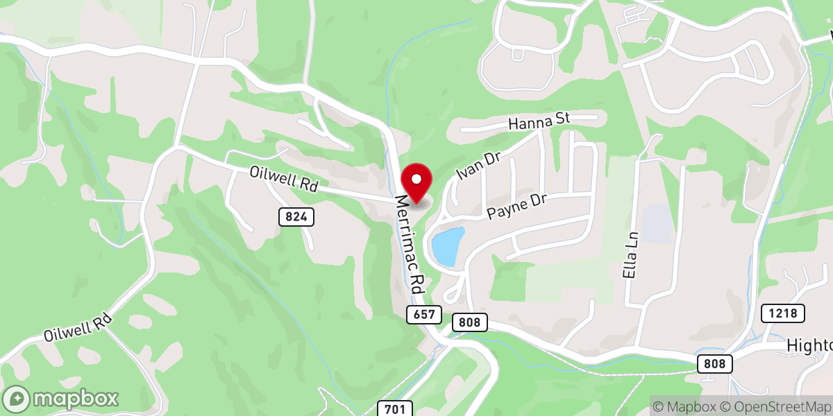 Map showing location of Merrimac Pentecostal Holiness