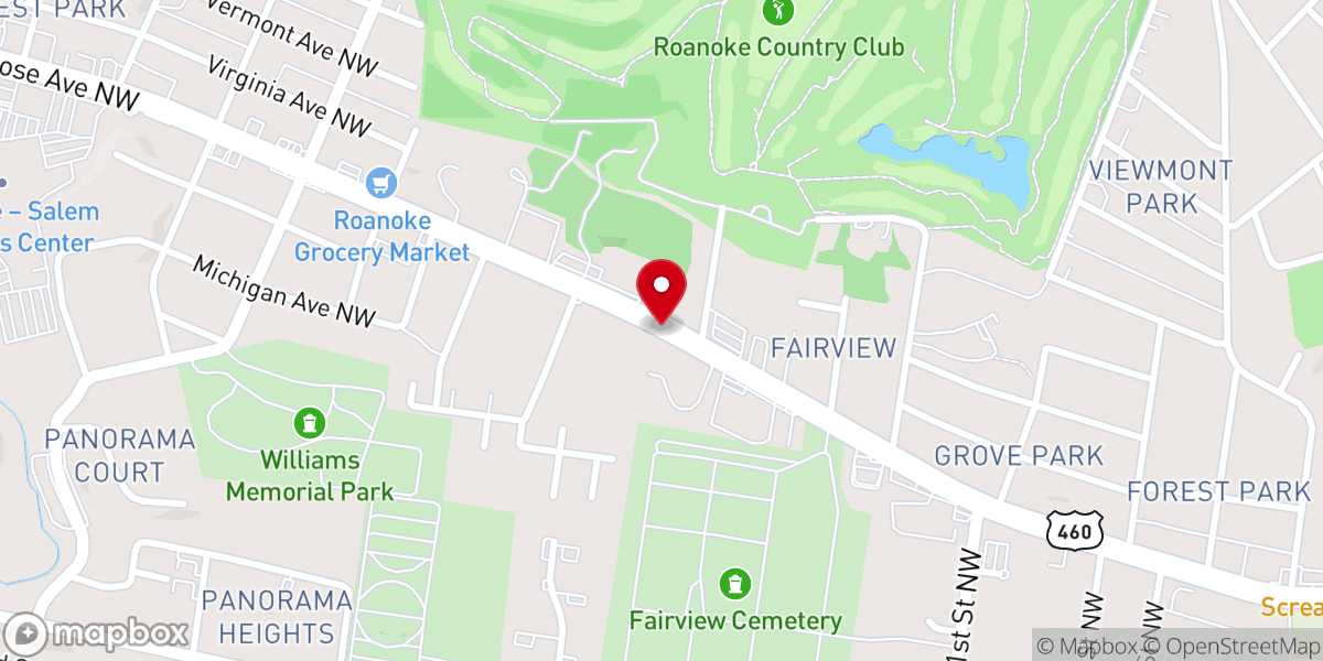 Map showing location of First Assembly of God Church