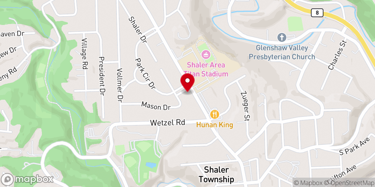 Map showing location of Bethlehem Lutheran Church