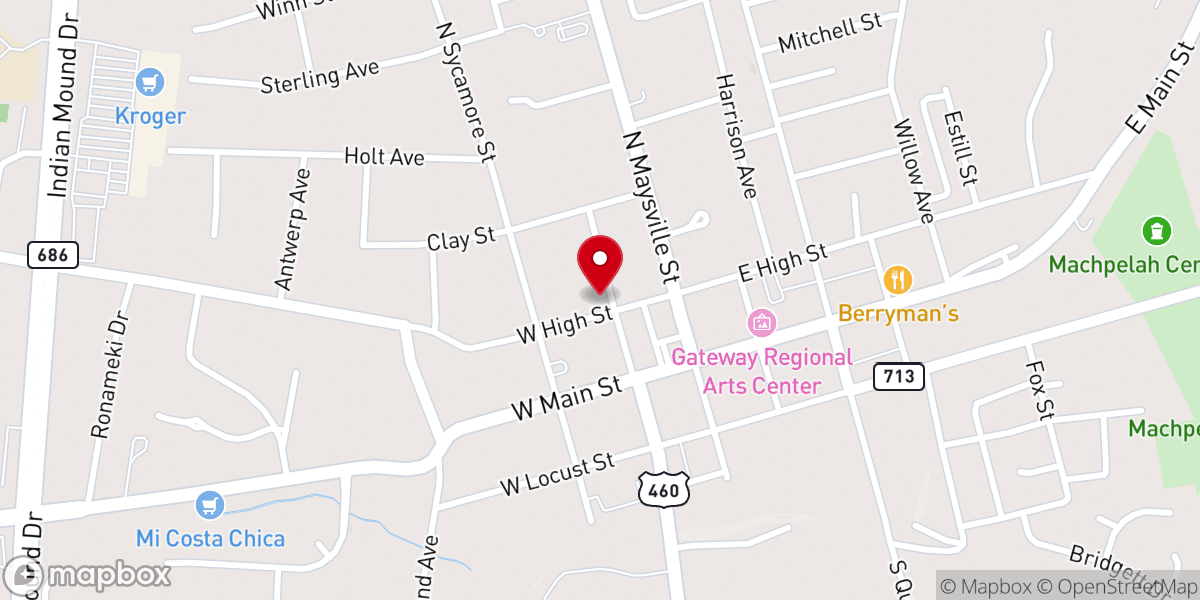 Map showing location of Baptist Worship Center