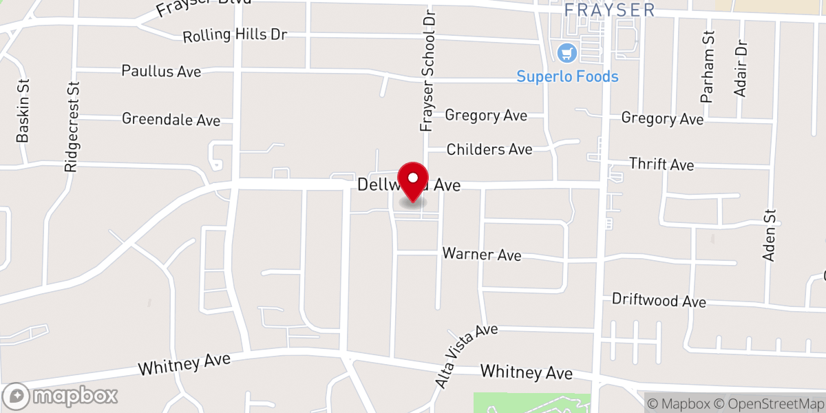 Map showing location of Schoolfield United Methodist Church