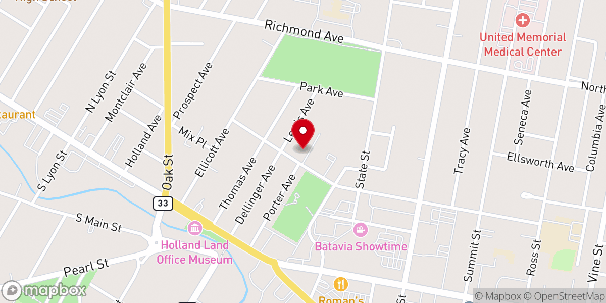Map showing location of St. Paul Lutheran Church