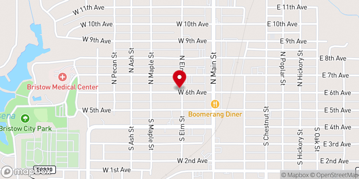 Map showing location of The First Christian Church