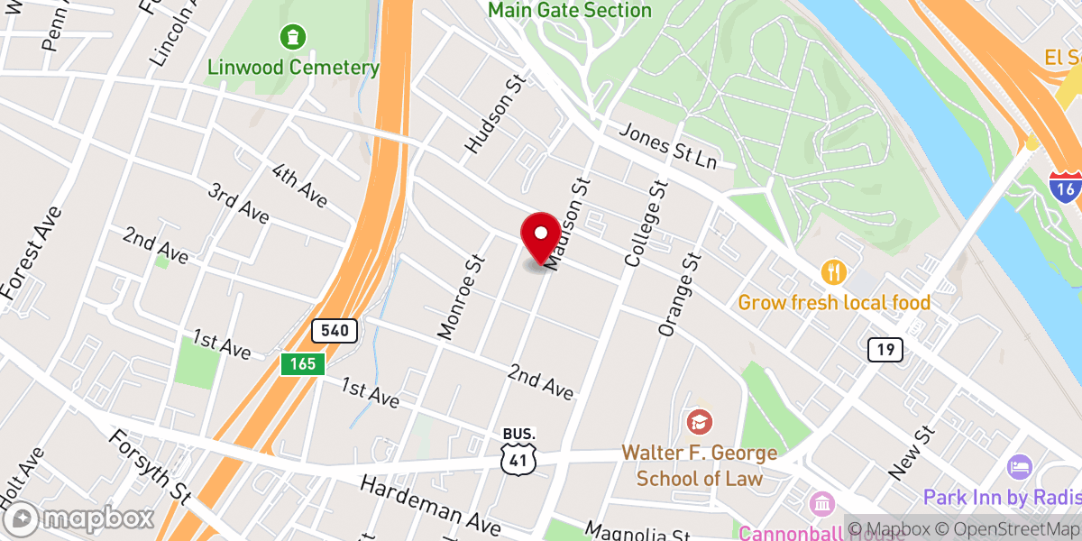 Map showing location of Fountain Temple African Methodist Episcopal Church