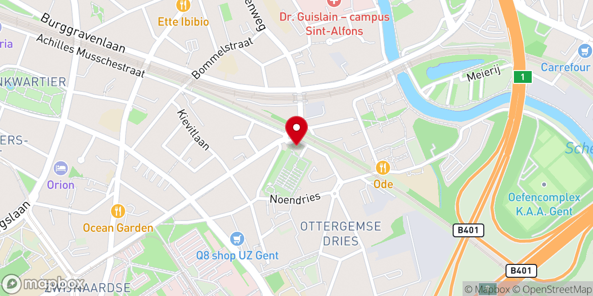 Map showing location of Deeper Life Bible Church. Ghent