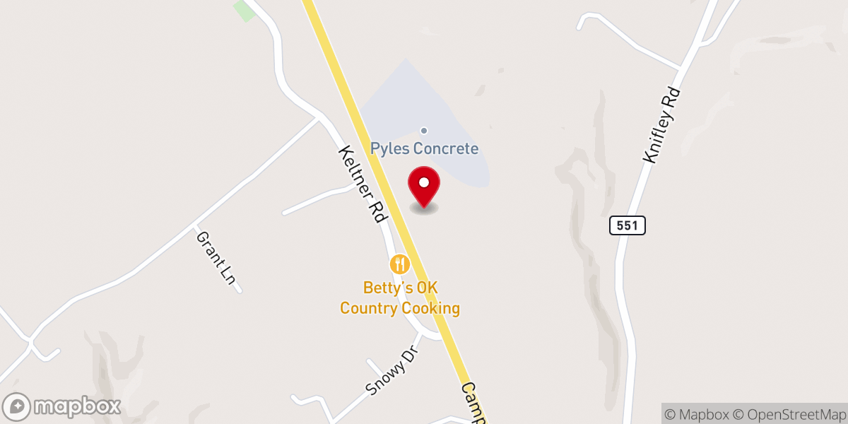 Map showing location of Trinity Fellowship Hall