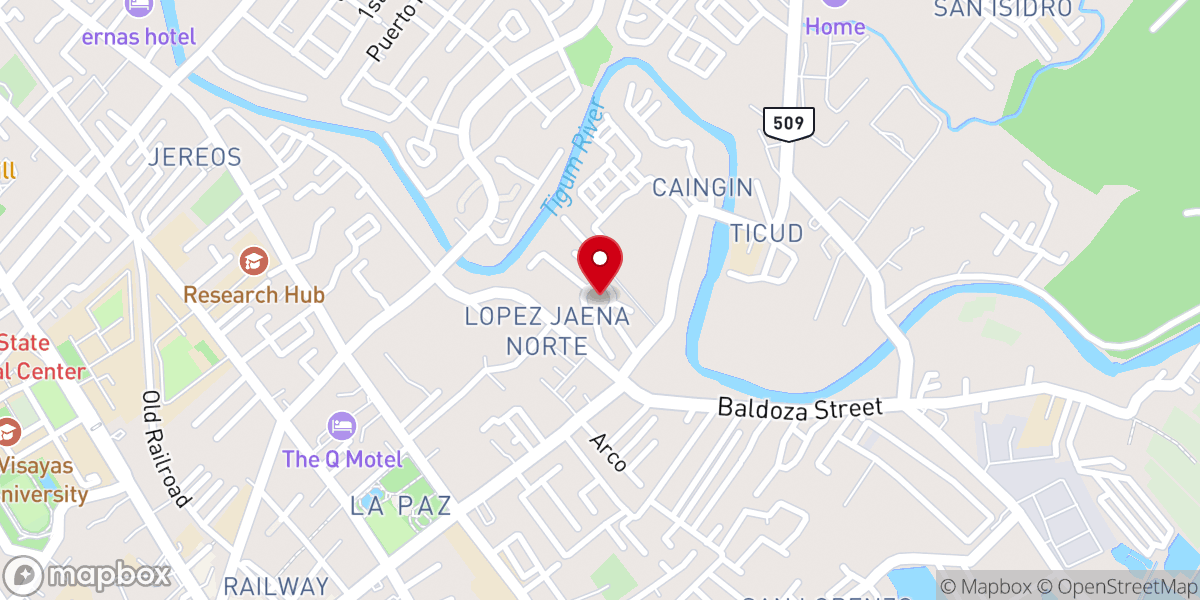Map showing location of San Lorenzo Ruiz Parish Church
