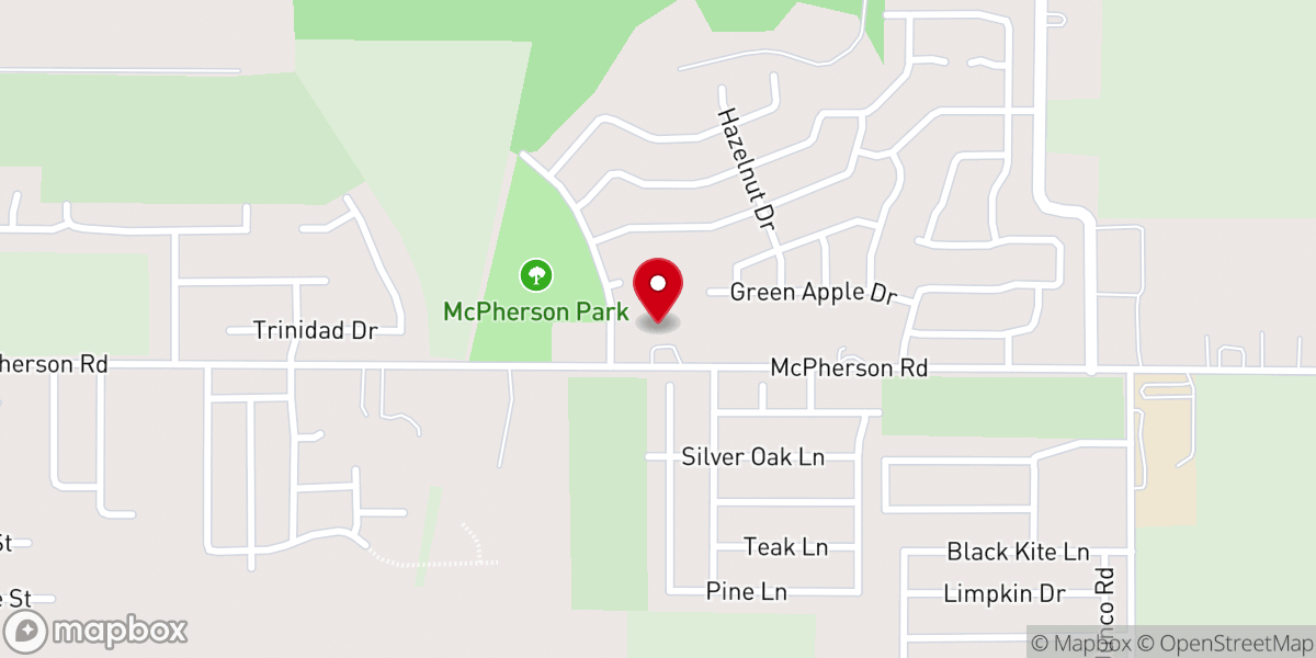 Map showing location of Mcpherson Road Baptist Church