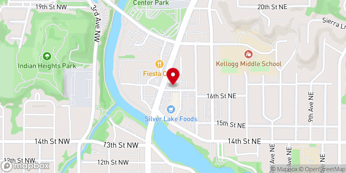 Map showing location of Oak Tree Church of Christ
