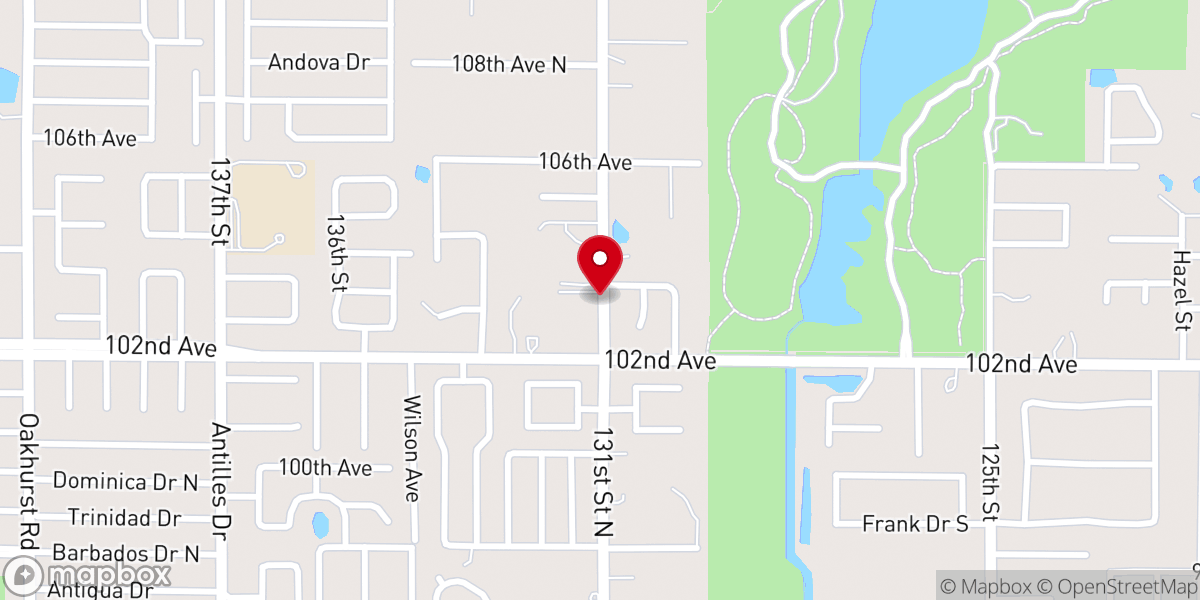 Map showing location of Seminole Church