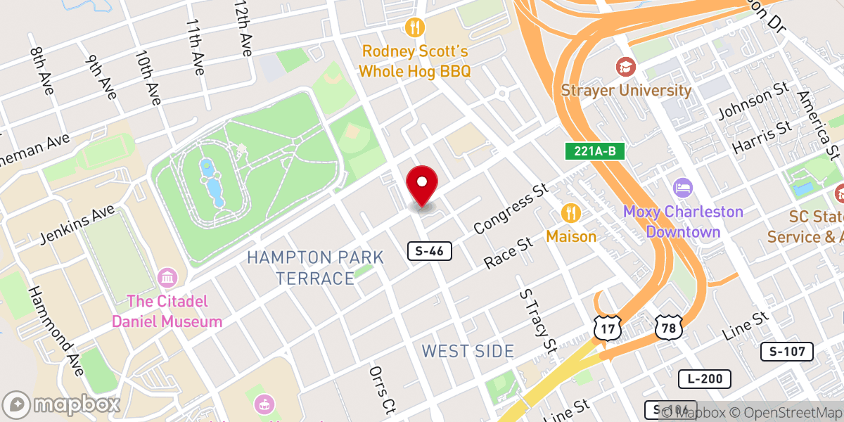 Map showing location of St Paul Baptist Church