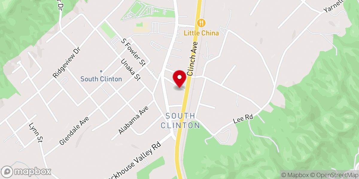 Map showing location of South Clinton Baptist Church - Food Distribution Center